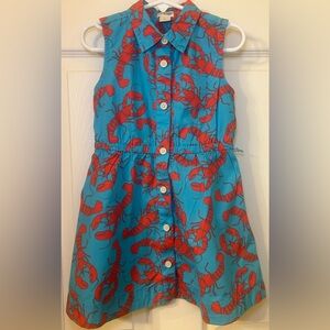 Crewcuts Turquoise Lobster Print Kids Dress